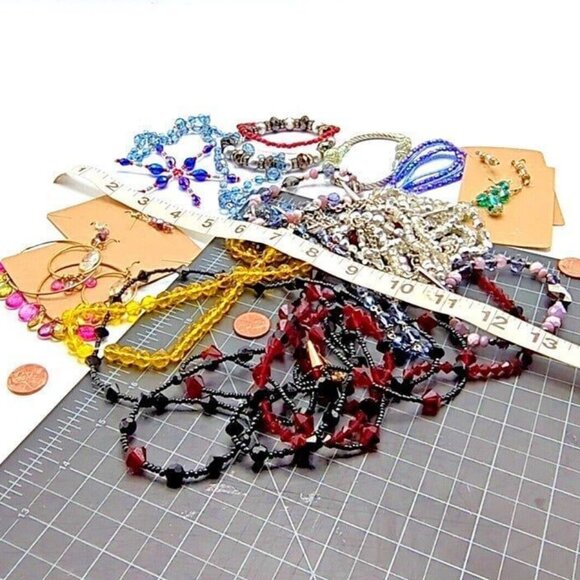 BLING Lot Bundle of 15 - Costume Jewelry CRYSTALS Mixed for Crafting Wearing - Picture 7 of 9